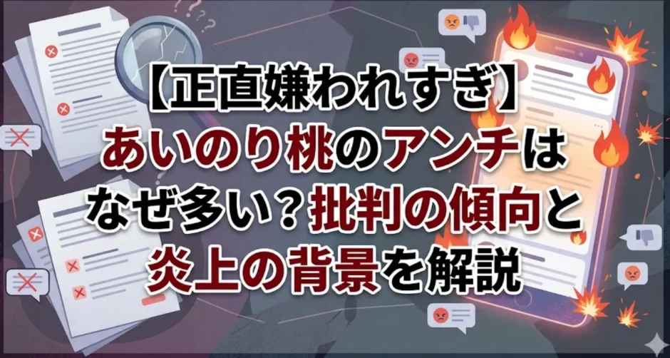 【正直嫌われすぎ】あいのり桃のアンチはなぜ多い？批判の傾向と炎上の背景を解説
