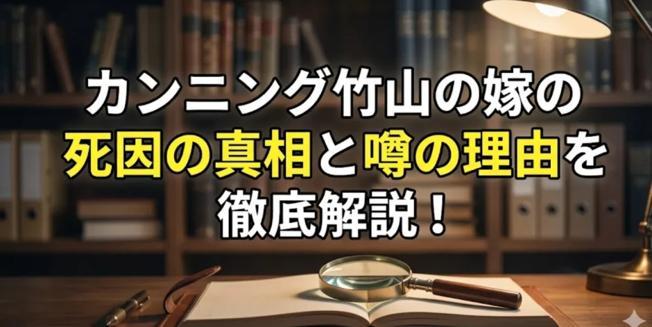 カンニング竹山の嫁の死因の真相と噂の理由を徹底解説！