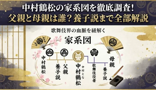 中村鶴松の家系図を徹底調査！父親と母親は誰？養子説まで全部解説
