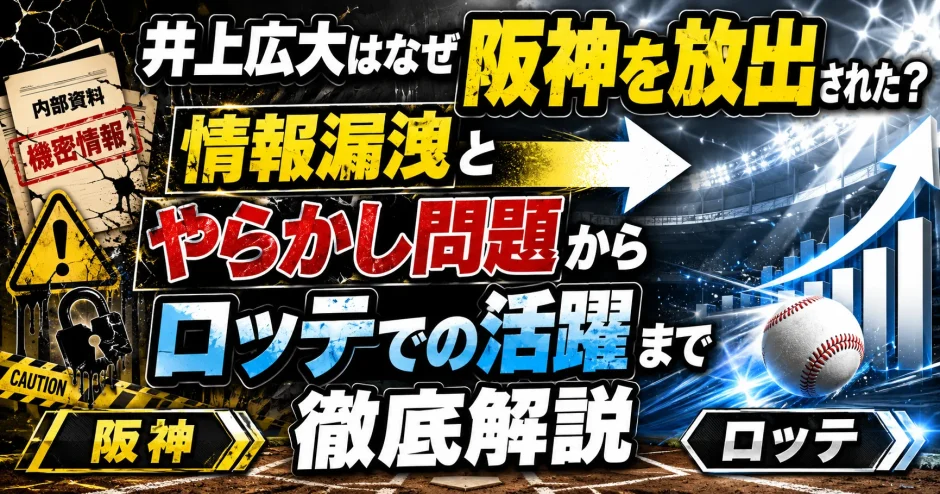 井上広大はなぜ阪神を放出された？情報漏洩とやらかし問題からロッテでの活躍まで徹底解説