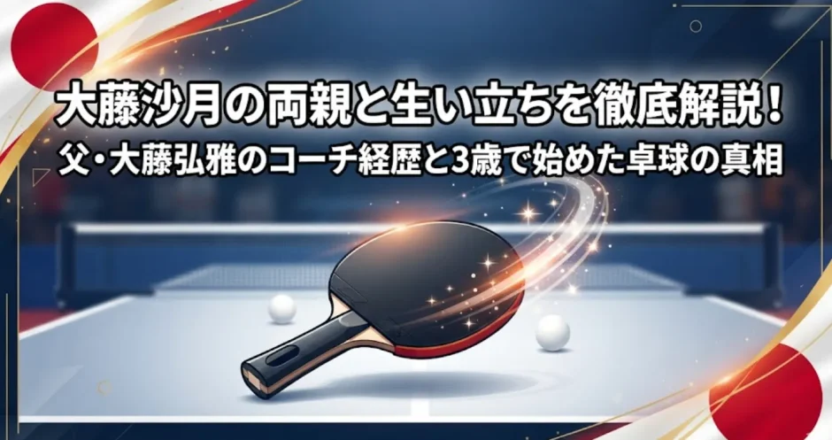 大藤沙月の両親と生い立ちを徹底解説！父・大藤弘雅のコーチ経歴と3歳で始めた卓球の真相