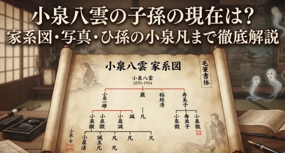 小泉八雲の子孫の現在は？家系図・写真・ひ孫の小泉凡まで徹底解説