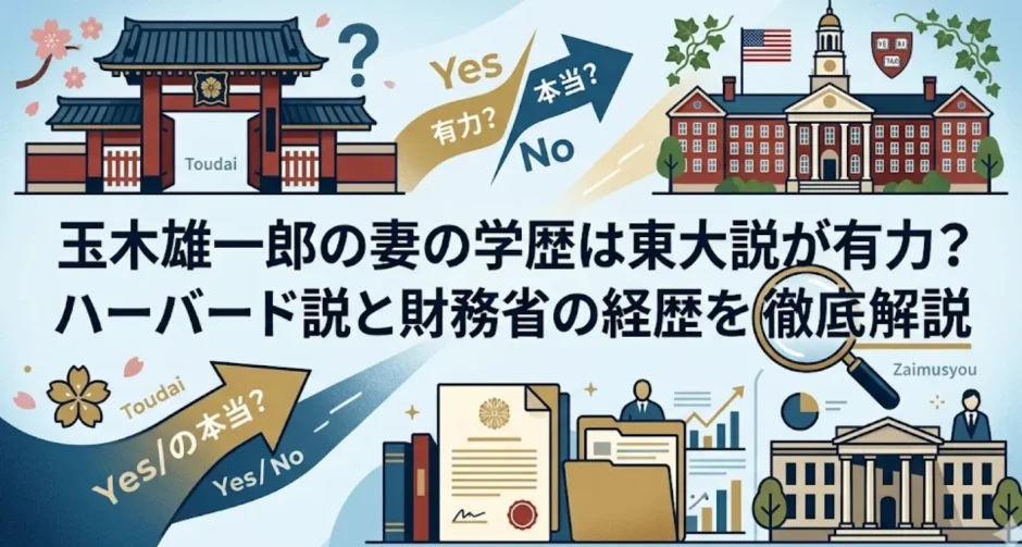 玉木雄一郎の妻の学歴は東大説が有力？ハーバード説と財務省の経歴を徹底解説