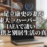 足立康史の妻が東大→ハーバード→IAEAで凄い！子供と別居生活の真相