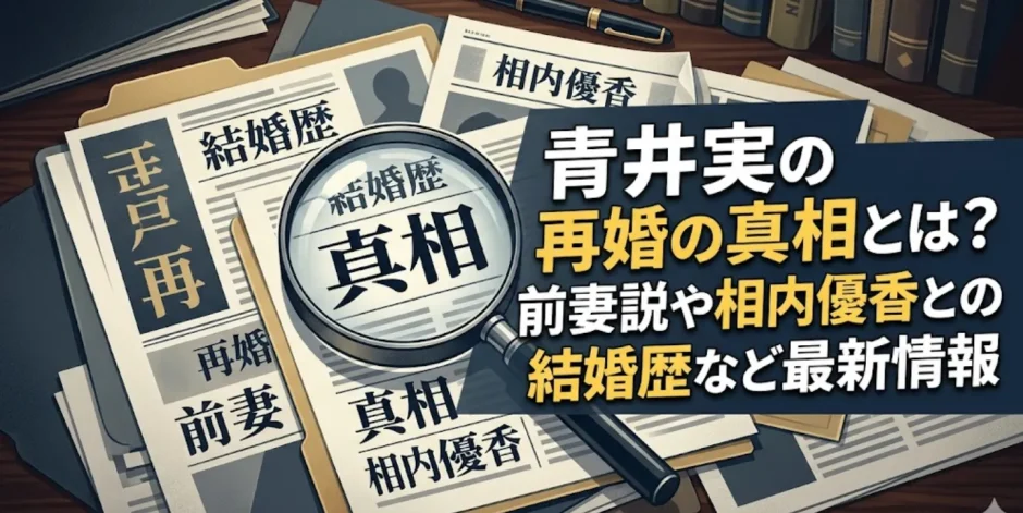 青井実の再婚の真相とは？前妻説や相内優香との結婚歴など最新情報