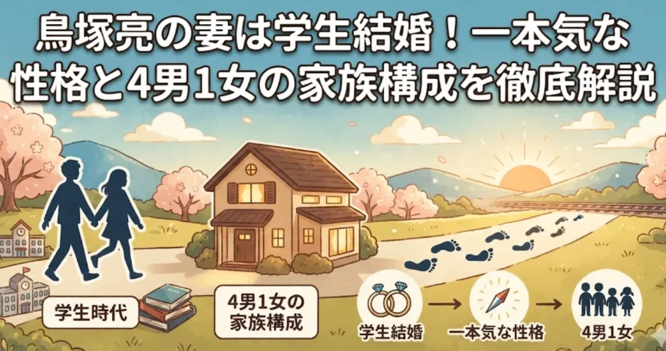 鳥塚亮の妻は学生結婚！一本気な性格と4男1女の家族構成を徹底解説